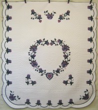 Heart of Roses Applique Amish Quilt 102x113