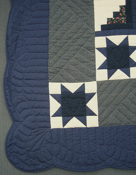 Starry Log Cabin Amish Quilt 96x109