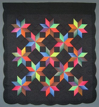 8 Point Star Patchwork Amish Quilt 105x114