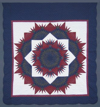 Broken Star Burst Patchwork Amish Quilt 101x111