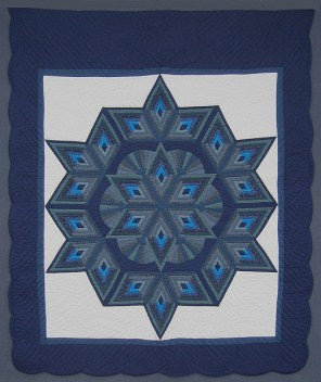 Completed Broken Star Amish Quilt 95x115