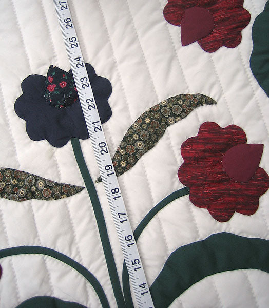 Framed Flower Basket Applique Amish Quilt 101x112