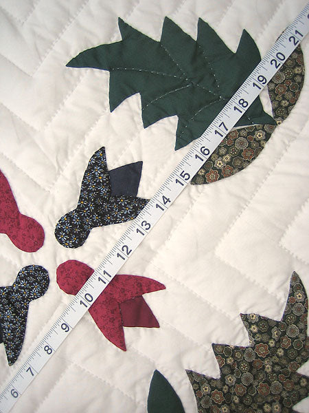 Framed Flower Basket Applique Amish Quilt 101x112