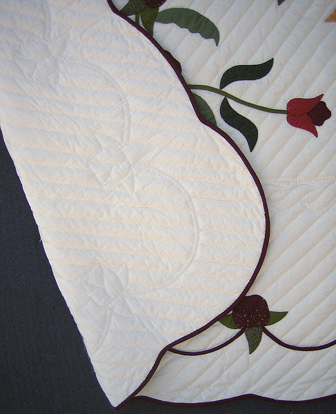 Victorian Flower Basket Amish Quilt 103x113