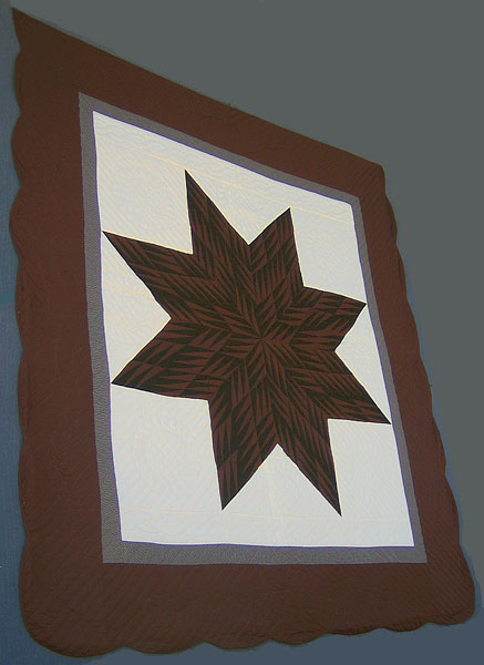 Scrappy Lone Star Amish Quilt 104x116