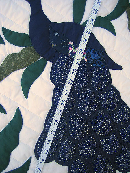 Dutch Peacock Tree Applique Amish Quilt 104x112