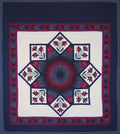 Framed Dutch Tulip Lone Star Amish Quilt 103x115
