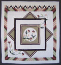 Lily Framed Flower Applique Amish Quilt 106x113
