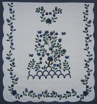 Tree Life Applique Amish Quilt 102x111