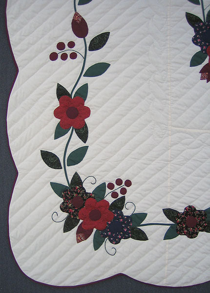 Peacock Applique Amish Quilt 104x113