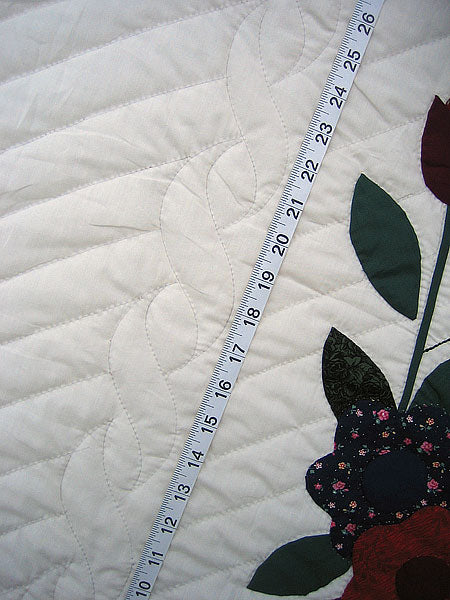 Peacock Applique Amish Quilt 104x113