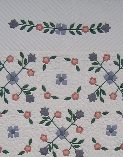 Spring Flowers Applique Amish Quilt 97x110