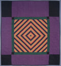 Dutch Colors Amish Central Diamond Quilt 99x109