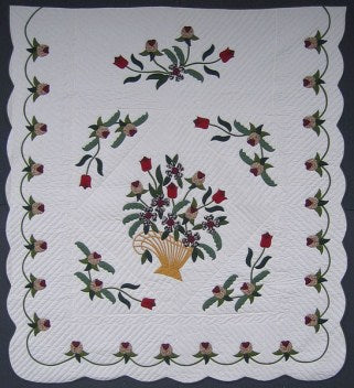 Victorian Basket Applique Amish Quilt 97x108