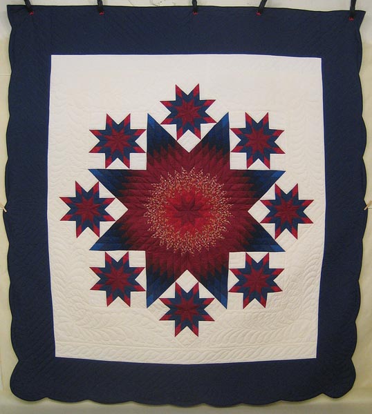 Star in Galaxy Amish Quilt 104x114