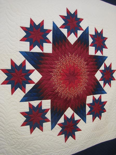 Star in Galaxy Amish Quilt 104x114