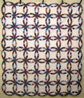Colorful Double Wedding Ring Amish Quilt 95x110