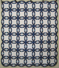 Blue Double Wedding Ring Amish Quilt 92x105