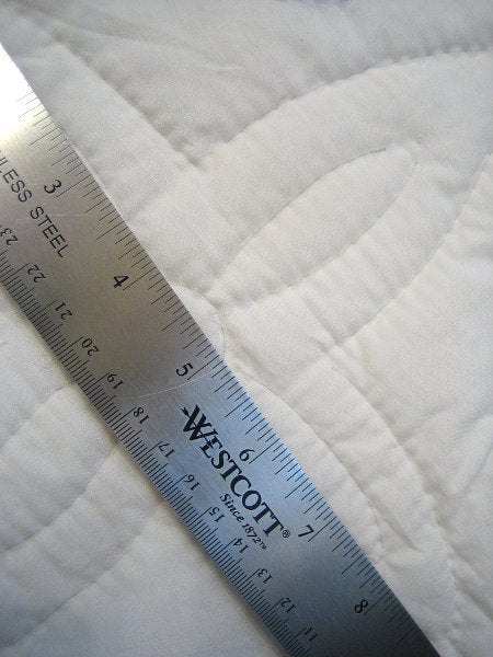 Blue Double Wedding Ring Amish Quilt 92x105