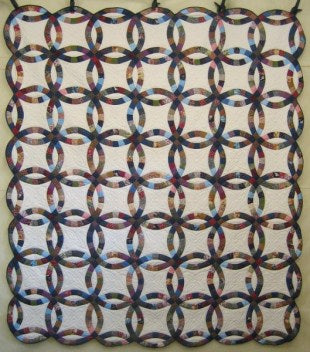 Double Wedding Ring Amish Quilt 94x107