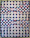 Navy Burgundy Wedding Ring Amish Quilt 96x117