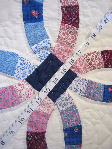 Navy Burgundy Wedding Ring Amish Quilt 96x117