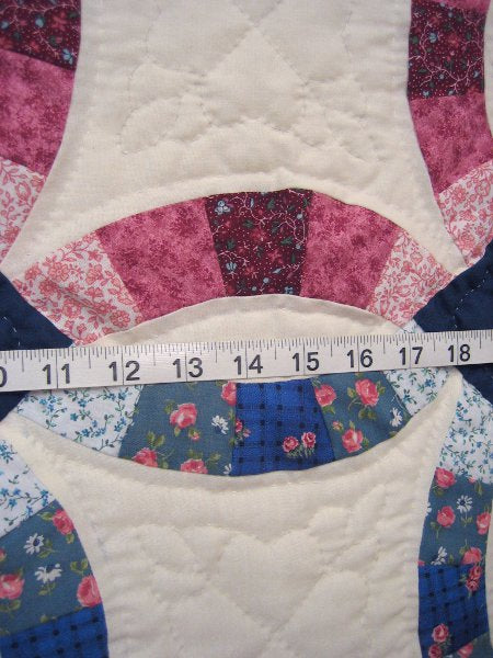 Navy Burgundy Wedding Ring Amish Quilt 96x117