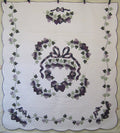 Country Grapes Applique Amish Quilt 103X113
