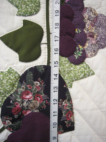 Country Grapes Applique Amish Quilt 103X113