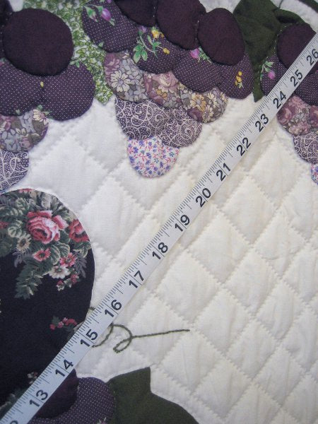Country Grapes Applique Amish Quilt 103X113