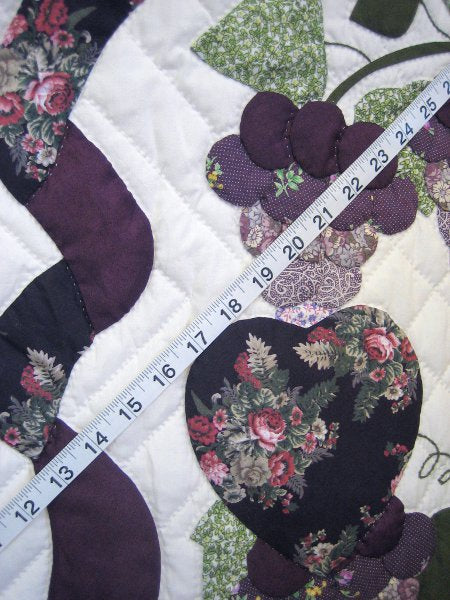 Country Grapes Applique Amish Quilt 103X113