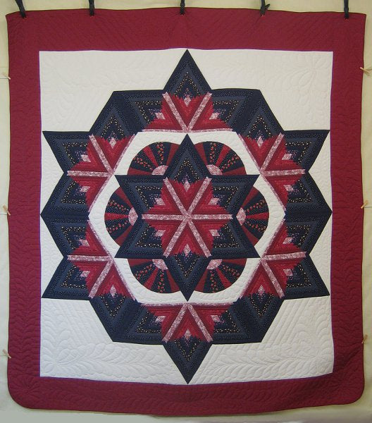 Broken Fan Star Amish Quilt 101x113