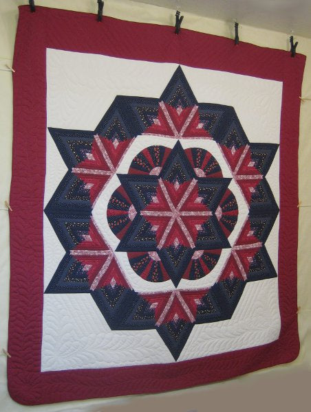Broken Fan Star Amish Quilt 101x113