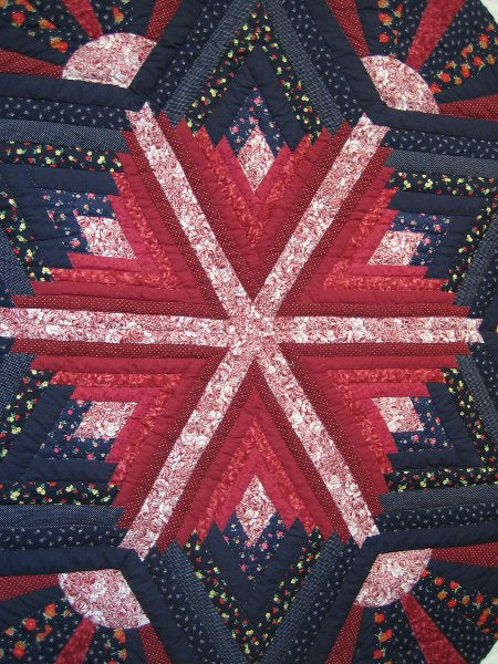 Broken Fan Star Amish Quilt 101x113