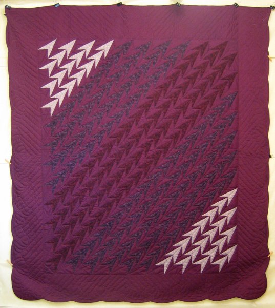Turkey Tracks Patchwork Amish Quilt 106x118