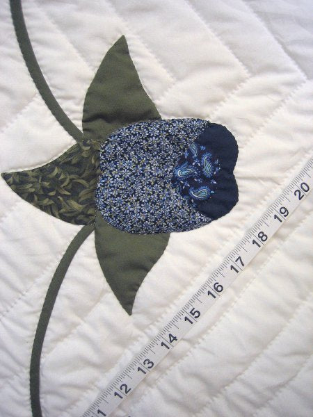 Victorian Basket Flowers Applique Amish Quilt 103x112