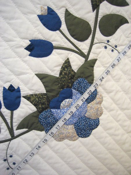 Victorian Basket Flowers Applique Amish Quilt 103x112