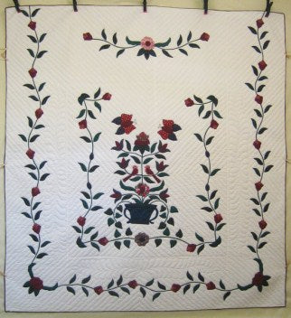 Basket Flowers Applique Amish Quilt 105x110