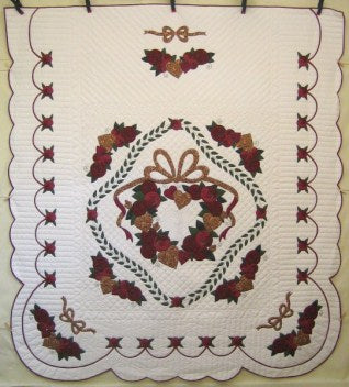 Country Love Applique Amish Quilt 102x114