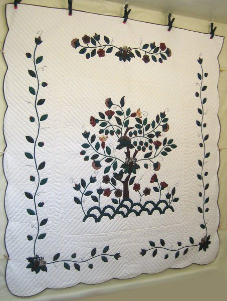 Tree Life Applique Amish Quilt 103x113