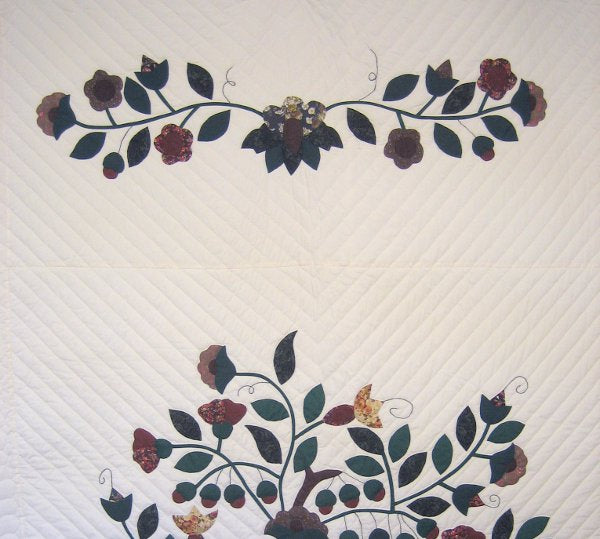 Tree Life Applique Amish Quilt 103x113