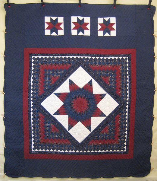 Midnight Lone Star Common Amish Quilt 100x116