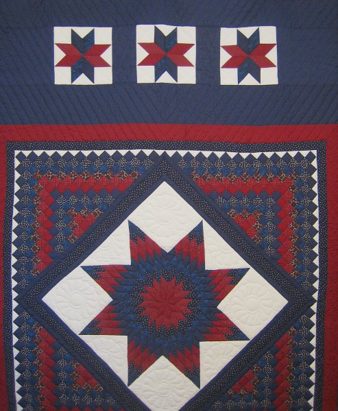 Midnight Lone Star Common Amish Quilt 100x116