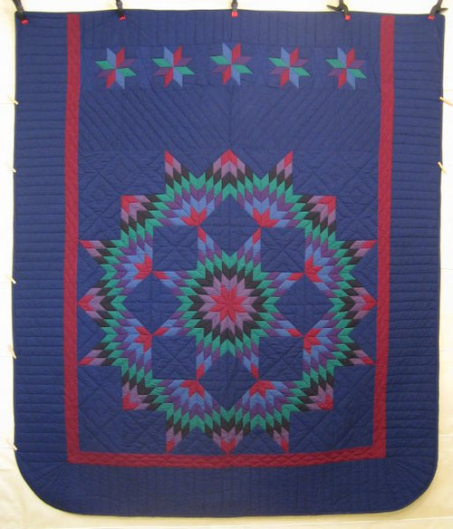 Amish Broken Star Dutch Colors Quilt 93x108