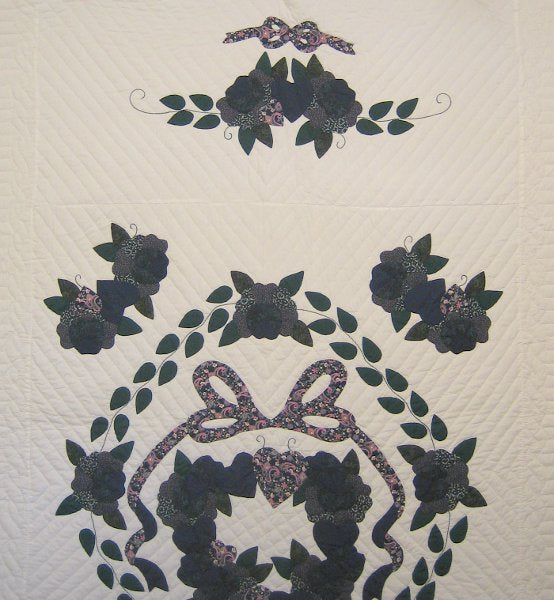Country Rose Garden Applique Amish Quilt 99x111