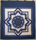 Framed Compass Star Amish Quilt 102x114