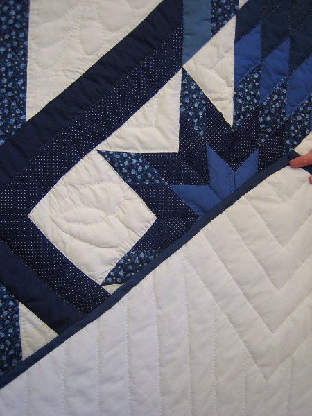 Framed Compass Star Amish Quilt 102x114