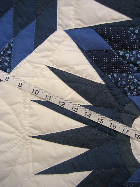 Framed Compass Star Amish Quilt 102x114