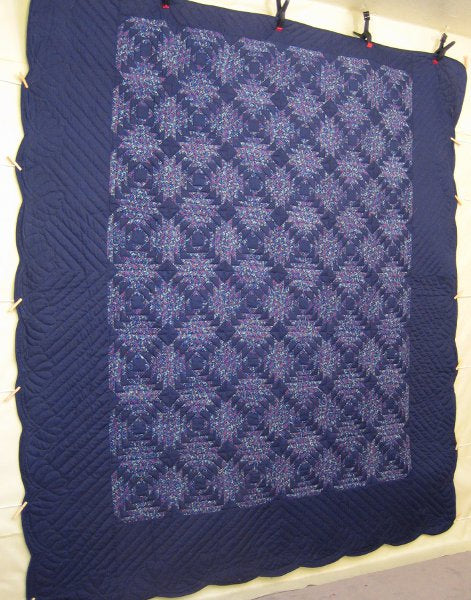 Cabin Trellis Patchwork Amish Quilt 103x114
