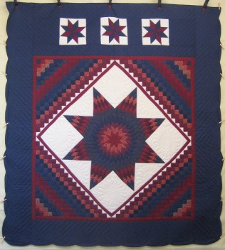 Trip Around Stars Amish Quilt 104x115